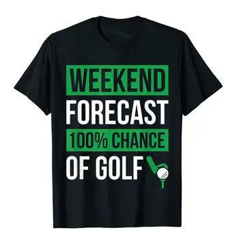 Прогноз погоды на выходные, забавная футболка для гольфа, подарочные футболки для гольфистов, семейные ретро-футболки для взрослых, фитнес-хлопок