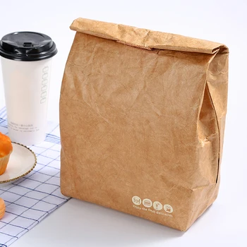 Складной Многоразовый Герметичный контейнер для еды, сумка для ланча большой емкости, Водонепроницаемая теплоизоляция, Крафт-бумага, Алюминиевая фольга.