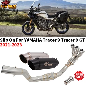 Слипоны Для Yamaha Tracer9 Tracer 9 GT 2021-2023 Мотоцикл Глушитель Выхлопных Газов Полная Система Модифицированная Передняя Соединительная Труба Escape Moto