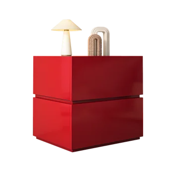 стол винтажный красный минималистичный креативный лак для спальни премиум-класса, современный простой прикроватный столик