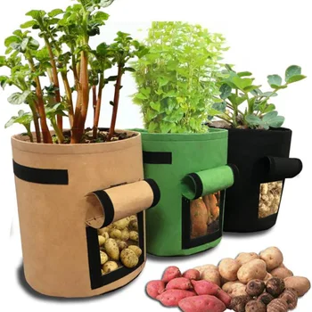 Сумки для выращивания растений 3 размера горшок для картофеля для домашнего сада, теплицы, сумки для выращивания овощей, увлажняющий садовый вертикальный садовый мешок, инструменты