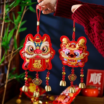 Украшение с перезвоном ветра на китайский Новый год, Год Дракона, Подвесные украшения с колокольчиками для весеннего фестиваля 2024 года, принадлежности для вечеринок