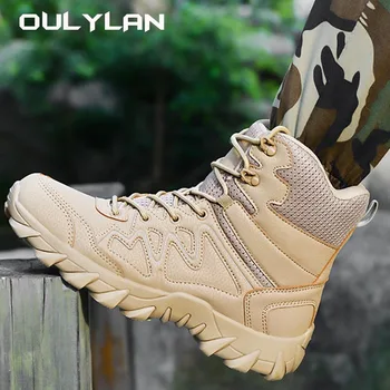 Уличные тактические ботинки Мужские военно-спортивные тренировочные ботинки для скалолазания, кемпинга, пешего туризма, мужская боевая обувь для пустыни 39-46 размера
