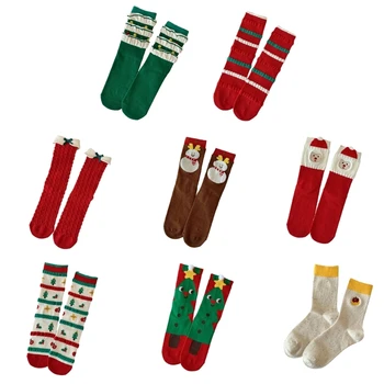 Унисекс Рождественские забавы, новинка с красочным принтом, праздничные хлопчатобумажные носки со средней трубкой, прямая поставка