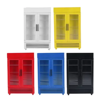 Цветной мини-холодильник для кукол 1: 12, Двухдверный холодильник, модель морозильной камеры BJD, Аксессуары для кукольного дома, Мебель, Кухня