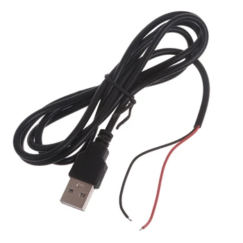 Штекер USB 2.0 A и 2-контактный 2-проводной шнур питания для пайки своими руками для светодиодных ламп 5 В, вентиляторов, камер, светодиодных лент, настольной лампы