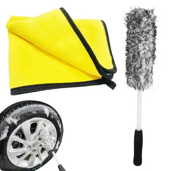 Щетки для чистки шин Очиститель ступицы колеса автомобиля из микрофибры Мягкая щетка для чистки автомобиля Инструменты для чистки автомобиля Для мойки автомобилей